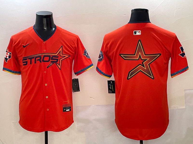 Men Houston Astros Blank Orange Five generation Joint Name 2025 Nike MLB Jersey style 7->houston astros->MLB Jersey